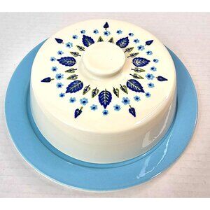 MCM Marcrest Swiss Alpine Covered Butter Dish Ceramic With Floral Design